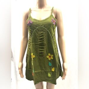 Elegant Green Floral Camisole/dress